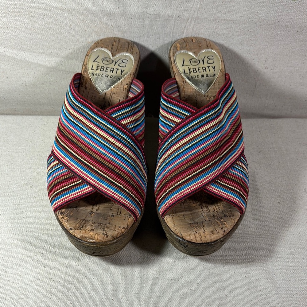 Love and Liberty Women's Multicolor Wedge Sandals Size 39